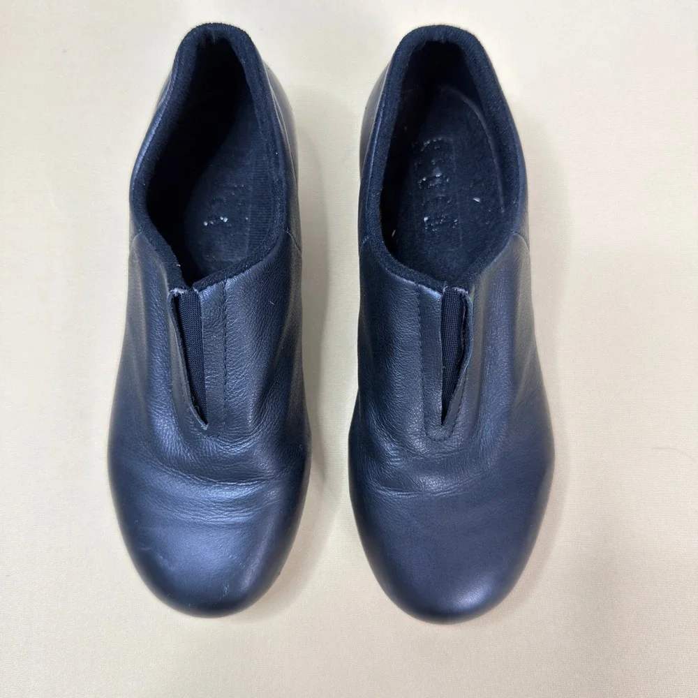 Bloch Tap-Flex S0389 Black Leather Slip-On Tap Shoes Size 13.5 Kids - Picture 2 of 8